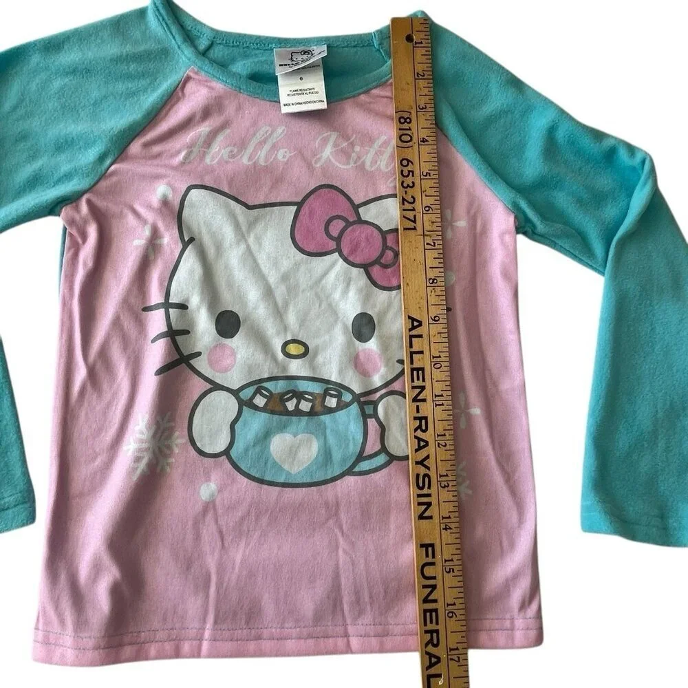 Hello Kitty Sanrio Girl Pajama PJ Top Sz 6 Fleece Long Sleeve Shirt NWT $44 Gift